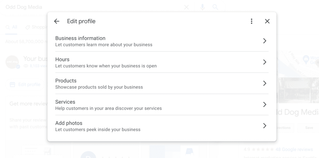 Google Business profile edits in 2022